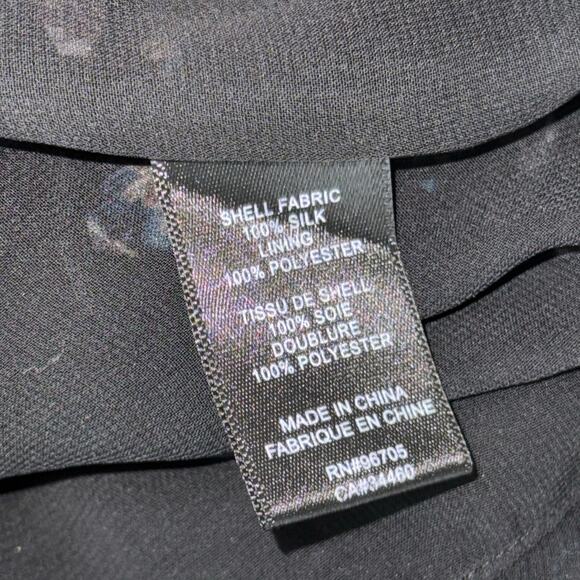 Rebecca Taylor Zelma Floral Silk Dress Size 8 Black Blue Pink V‑Neck Long Sleeve - Picture 14 of 15